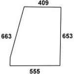 STEYR - szyba drzwiowa górna L przezroczysta, SK I i SK II