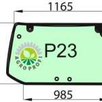 Szyba tylna zielona z nadrukiem Agrotron, SAME, DEUTZ