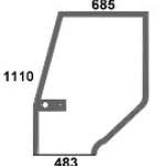 CASE / STEYR - szyba drzwiowa L zielona