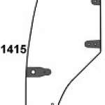 CASE / STEYR - szyba drzwiowa lewa zielona z nadrukiem MX