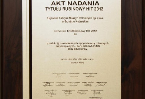 Nowy Goliat Plus nagrodzony